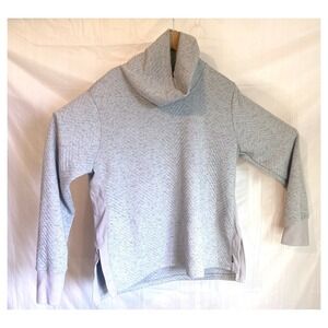 RBX Active Gray Quilted Chevron Cowl Neck Pullover Sweatshirt XL Thumbholes